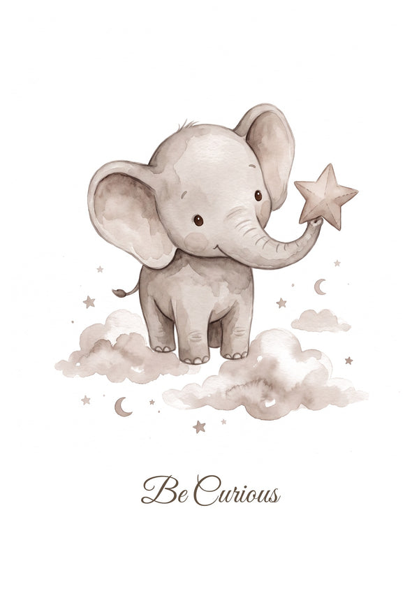 Be Curious — Elephant Little Wonders Nursery Print