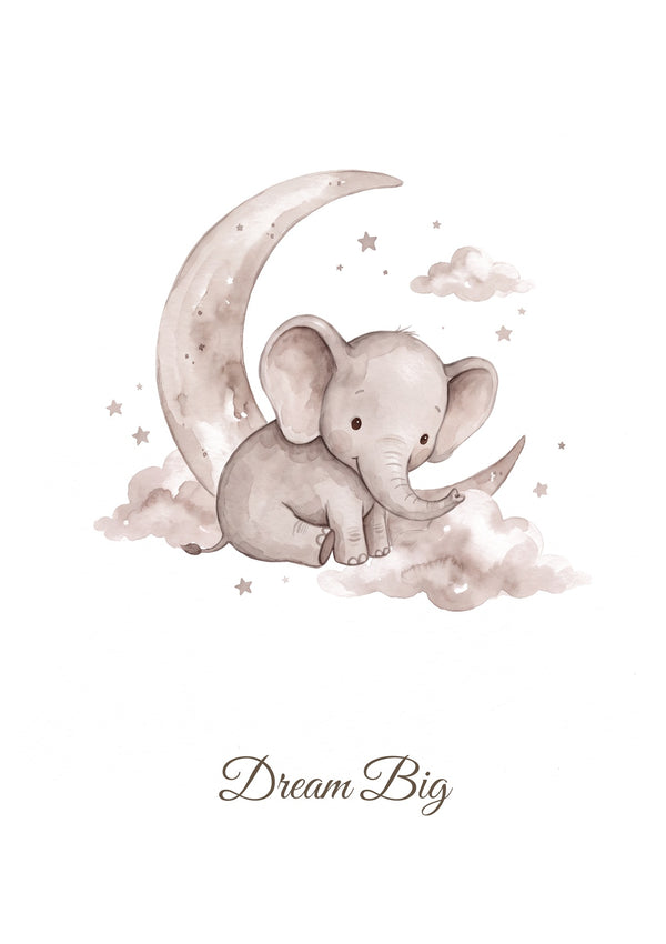 Dream Big — Elephant Little Wonders Nursery Print
