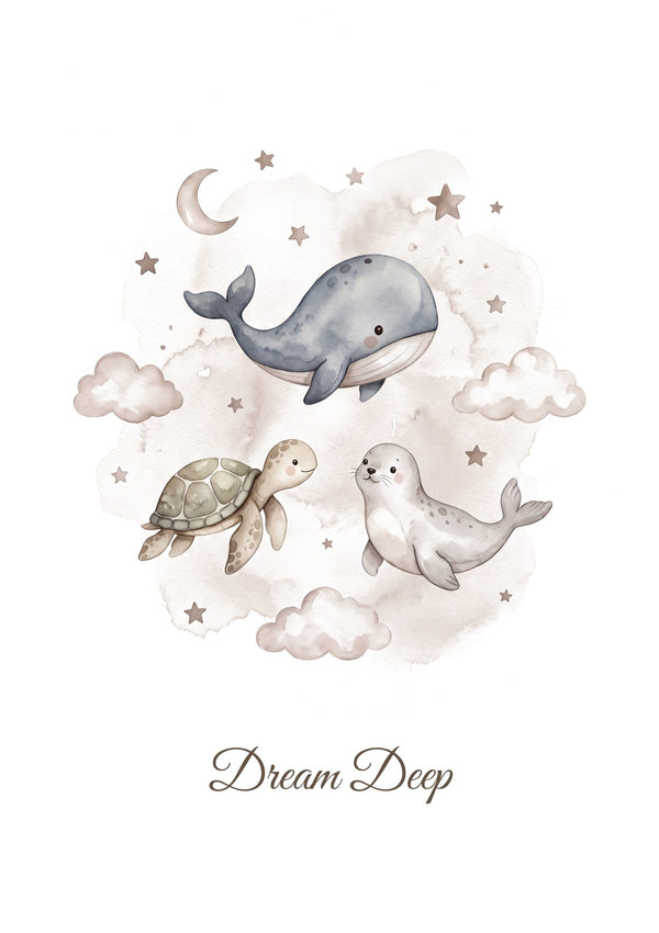 Dream Deep — Ocean Lullabies Nursery Print