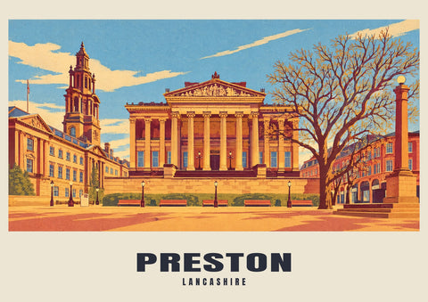 Preston — Retro Railway Art Print