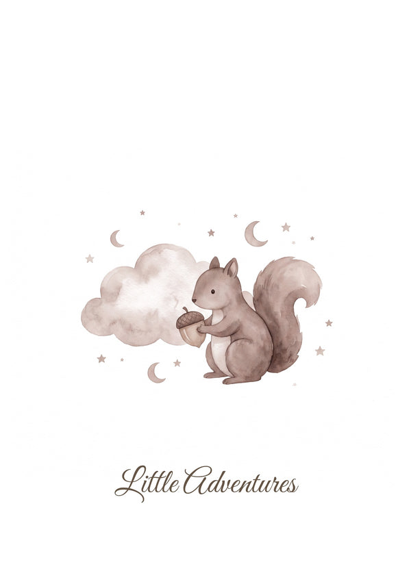 Little Adventures — Woodland Moonlight Nursery Print
