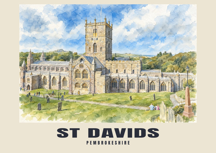 St Davids — English Watercolour Art Print