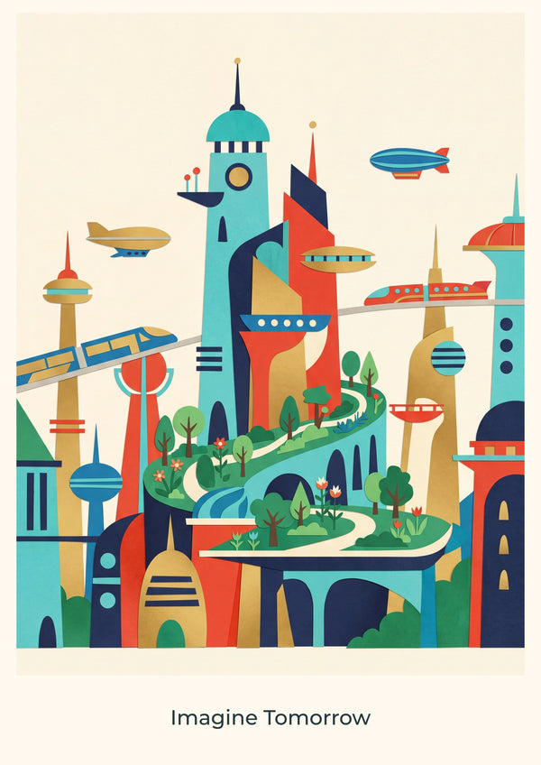 Imagine Tomorrow — City of Tomorrow Children’s Art Print