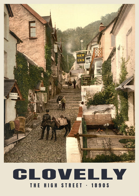 The High Street, Clovelly, c. 1890–1900 Heritage Print