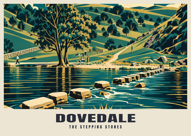 Dovedale Stepping Stones Poster