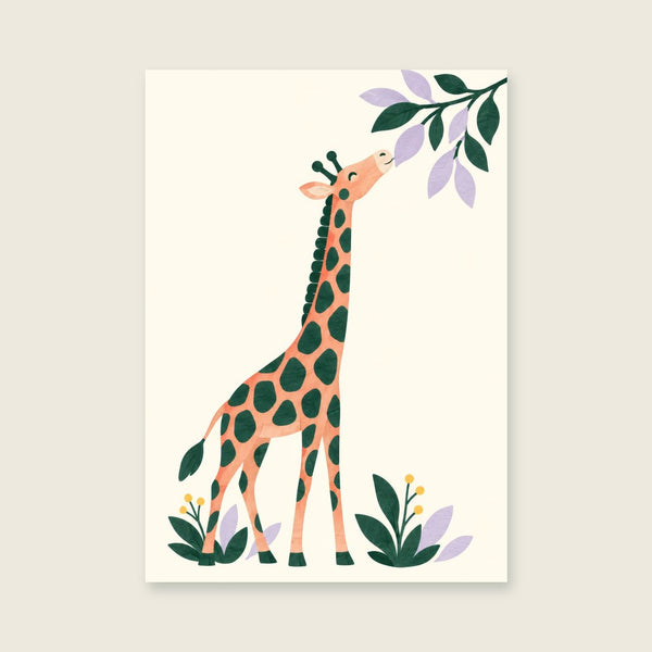 Giraffe in the Garden Children’s Print