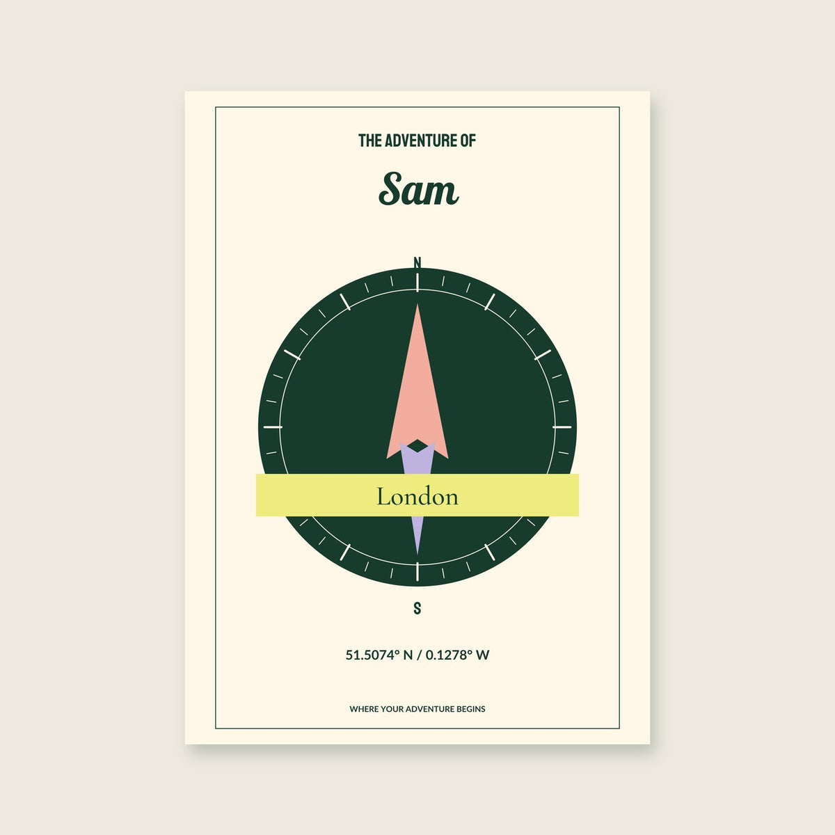 Explorer Coordinates Personalised Print