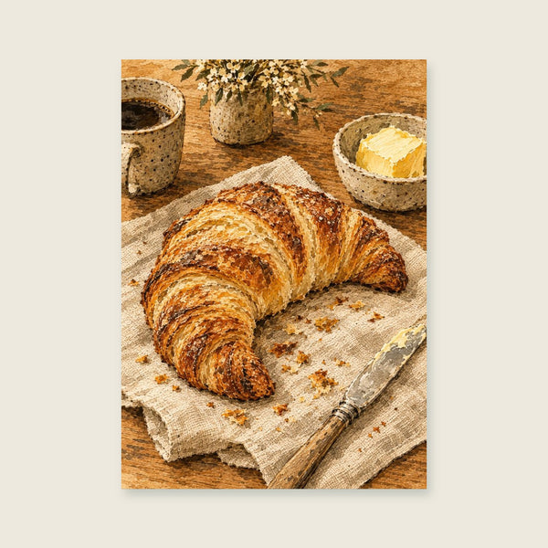 Croissant in Crumbs Art Print