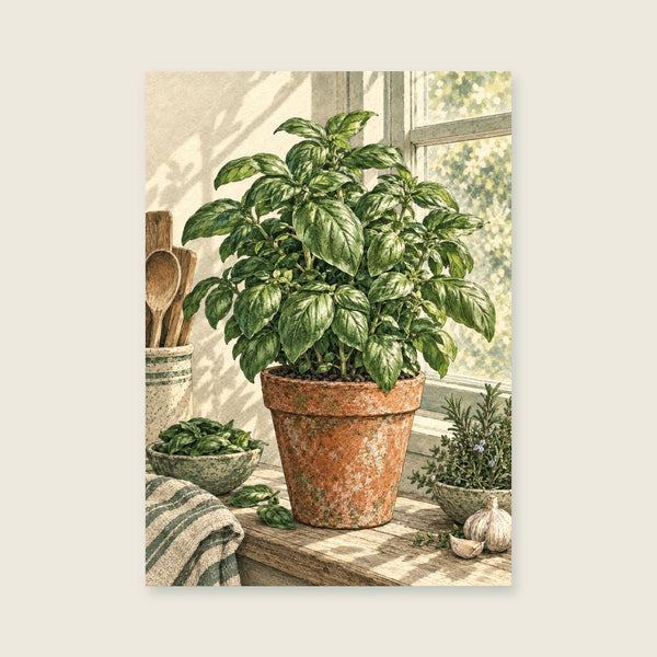 Basil on the Ledge Art Print