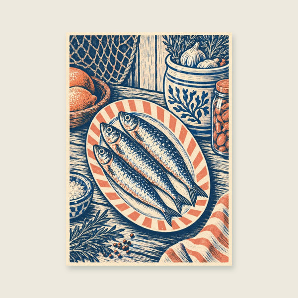 Sardines and Stripes Art Print