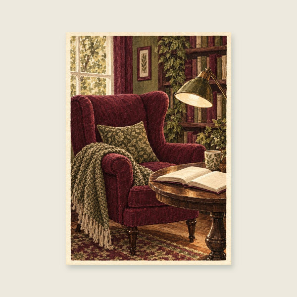 Chair with an Open Book Art Print
