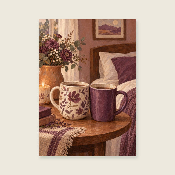 Two Mugs One Morning Art Print