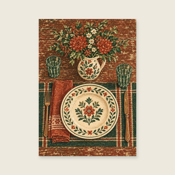A Place Setting with Flowers Art Print