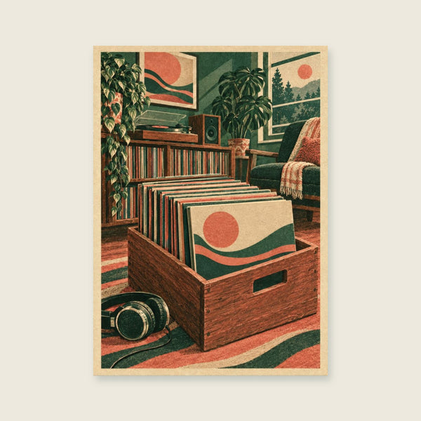 The Crate of Records Art Print
