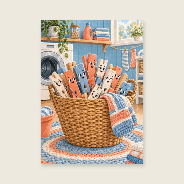 The Peg Basket Art Print