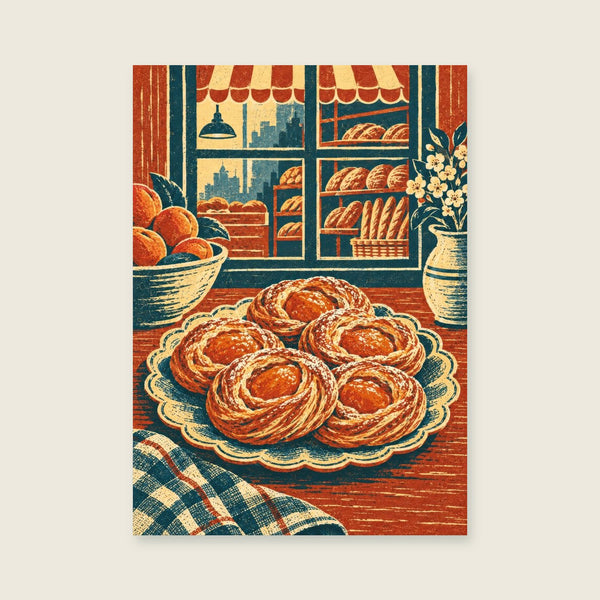 Apricot pastries on a scalloped plate Art Print
