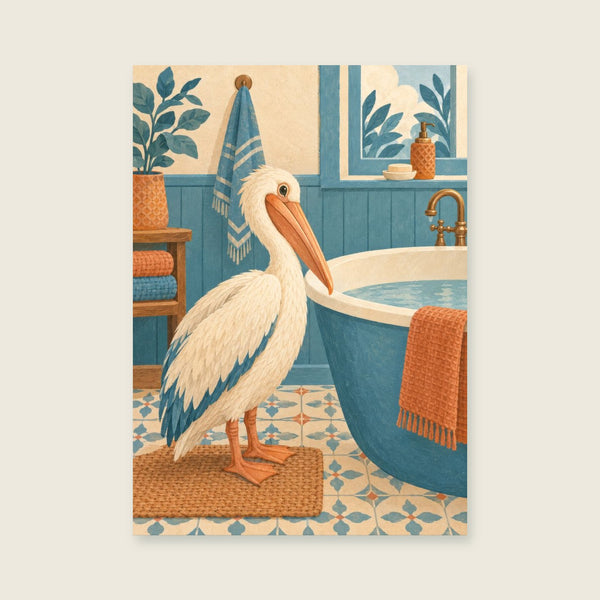 cream pelican Art Print
