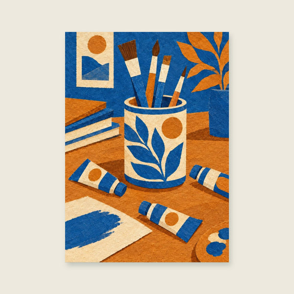 Ceramic brush pot Art Print