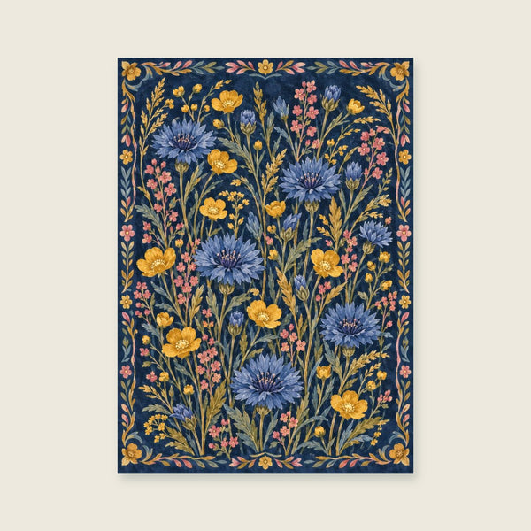Cornflowers and buttercups Art Print