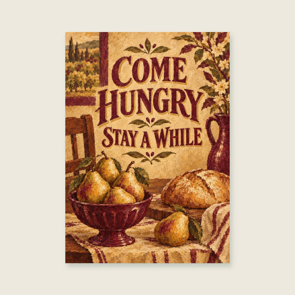 Come Hungry Stay A While Art Print