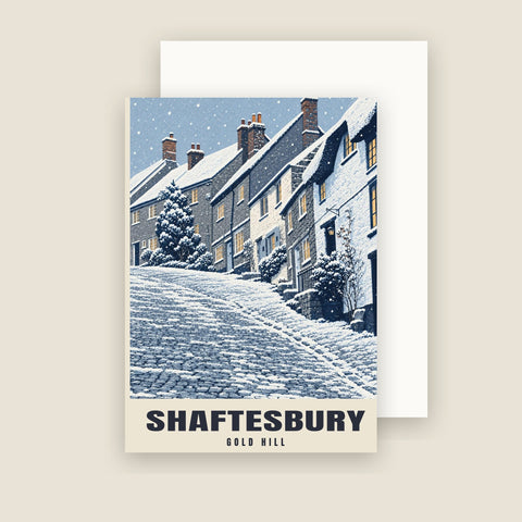 Gold Hill, Shaftesbury Christmas Cards (Pack of 10)