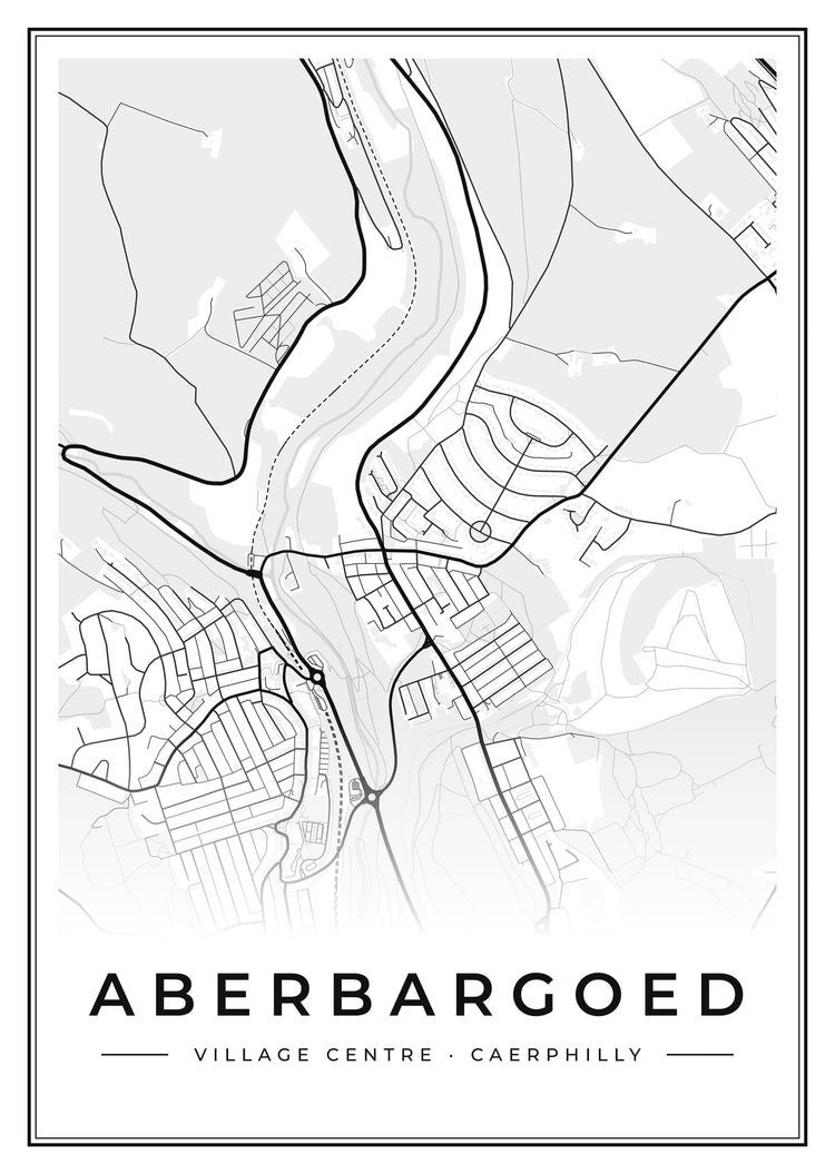 Aberbargoed Village Centre Street Map Poster