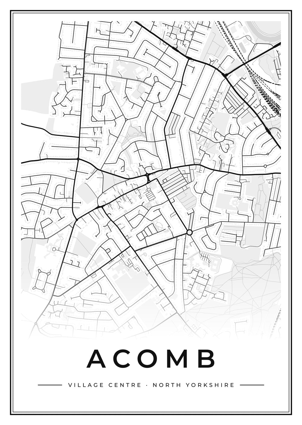 Acomb Village Centre Street Map Poster