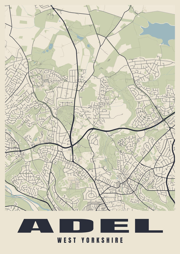 Adel Street Map Poster