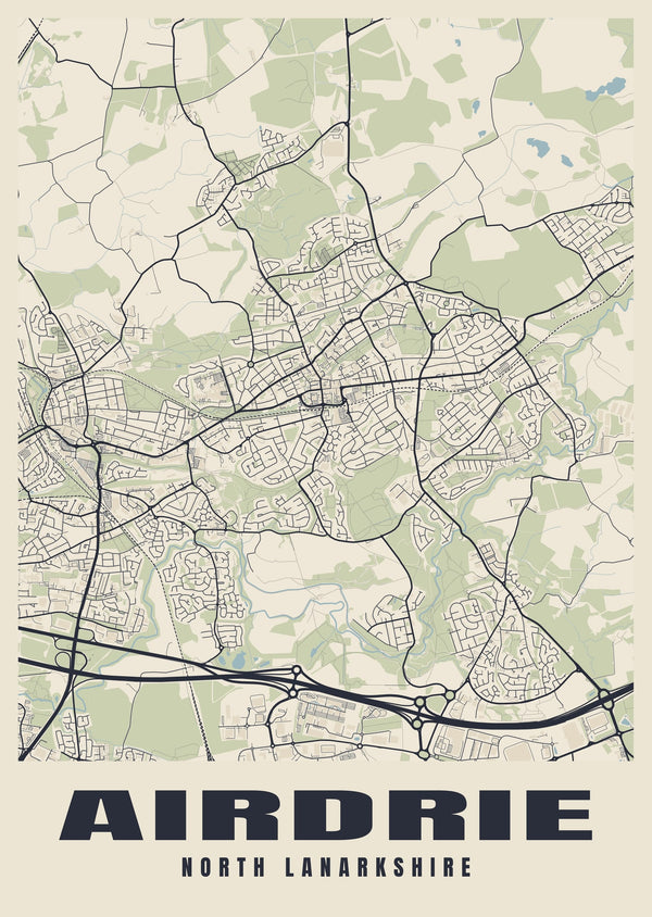Airdrie Street Map Poster