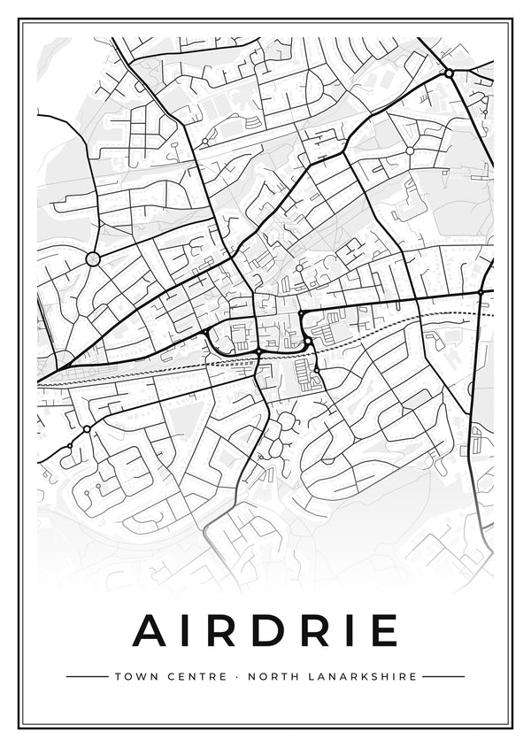 Airdrie Town Centre Street Map Poster