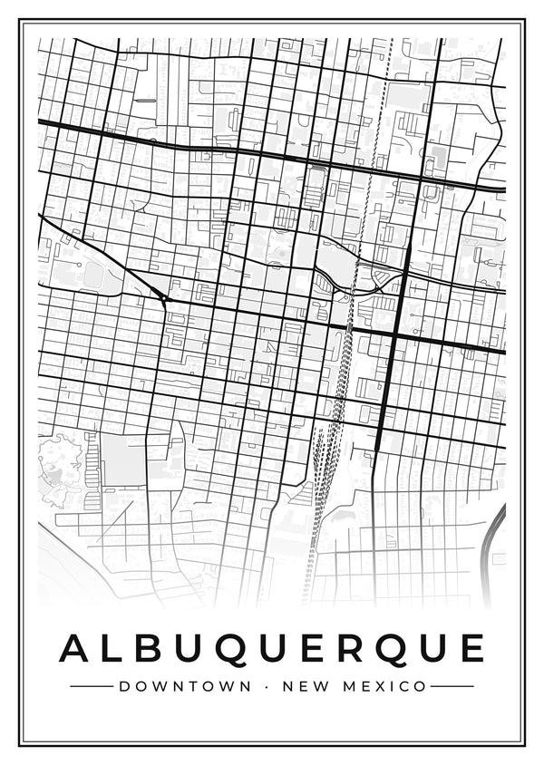 Albuquerque Downtown Street Map Poster