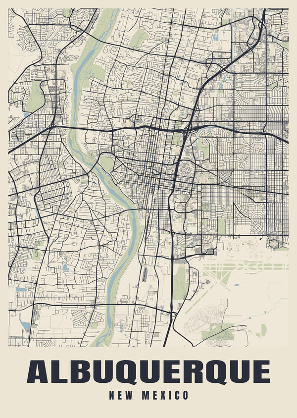 Albuquerque Street Map Poster