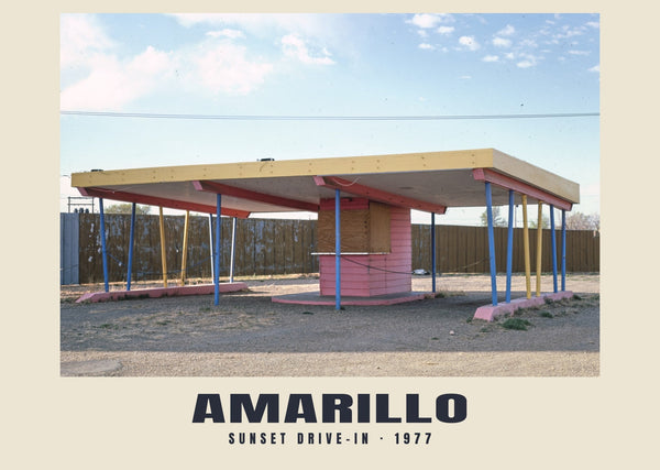 Sunset Drive-In, Amarillo, Texas — 1977 · Historic photograph print