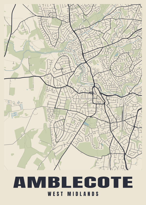 Amblecote Street Map Poster