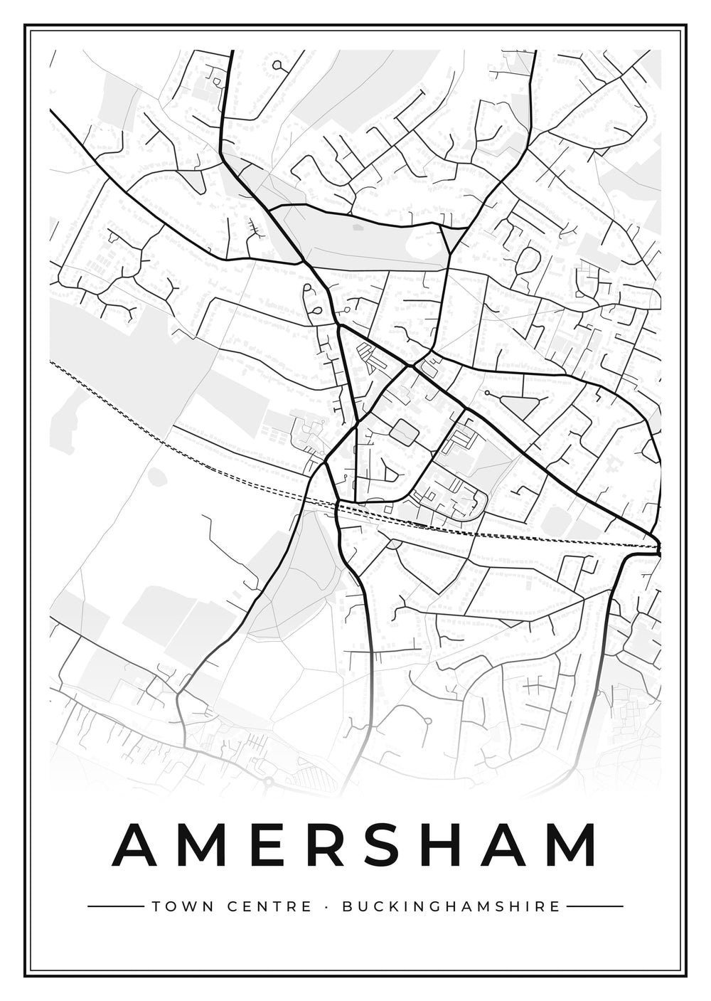 Amersham Town Centre Street Map Poster