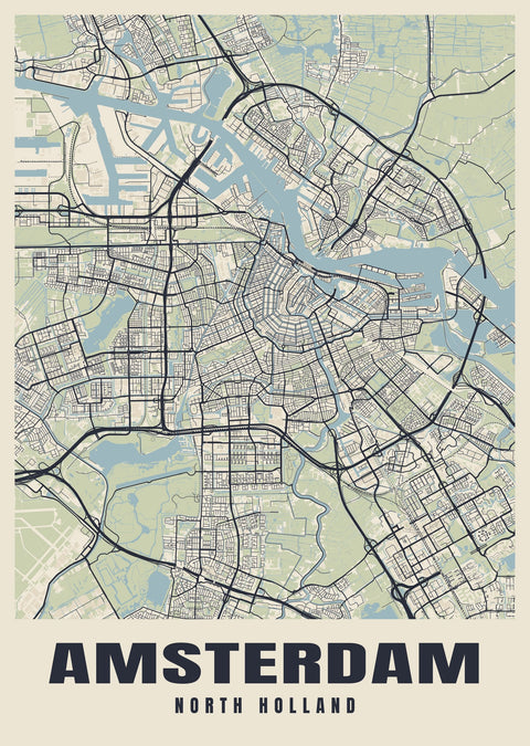 Amsterdam Street Map Poster