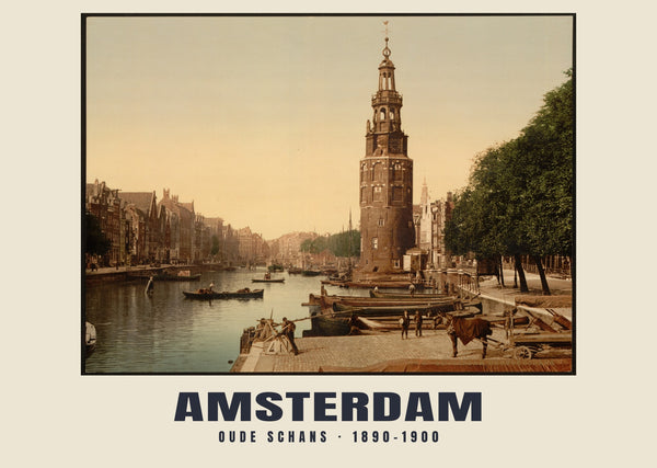 Oude Schans, Amsterdam — 1890–1900 · Vintage photochrom print