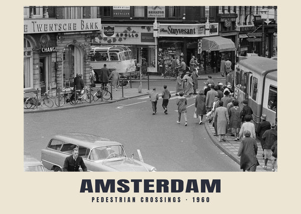 Pedestrian Crossings, Amsterdam — 1960 · Historic photograph print