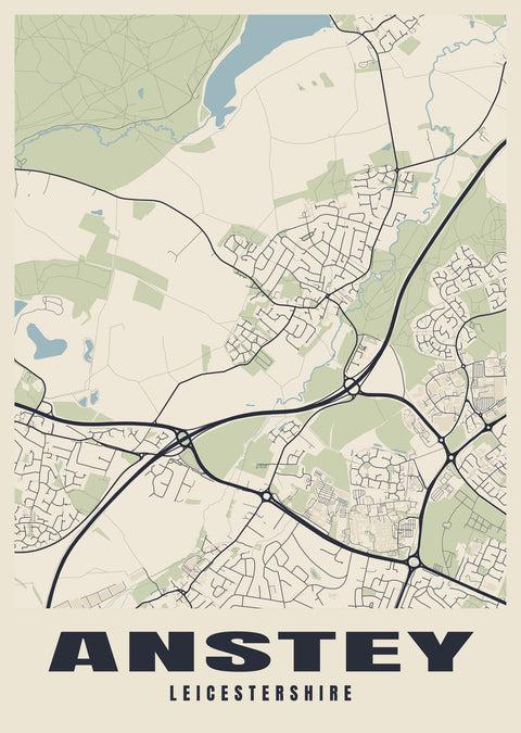 Anstey Street Map Poster