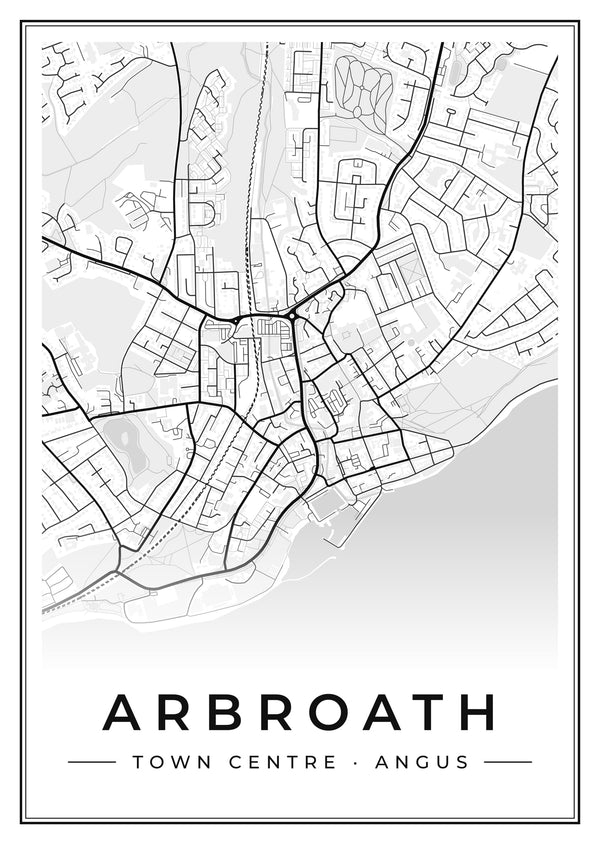 Arbroath Town Centre Street Map Poster