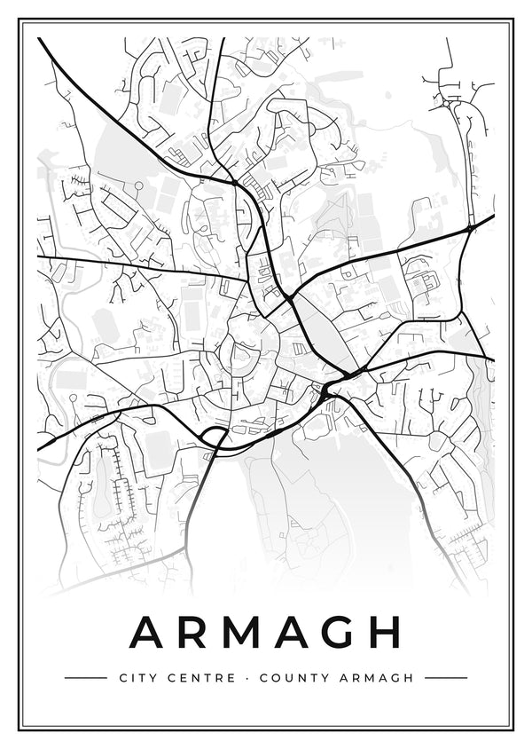 Armagh City Centre Street Map Poster