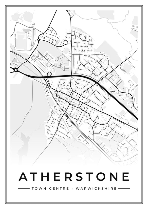 Atherstone Town Centre Street Map Poster