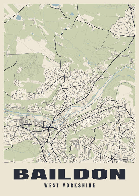 Baildon Street Map Poster