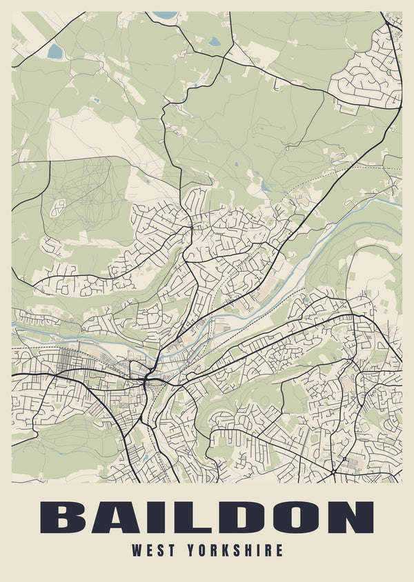 Baildon Street Map Poster