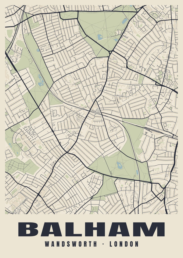 Balham Heritage Street Map Poster