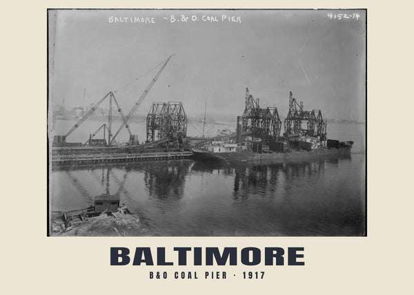 B&O coal pier, Baltimore — 1917 · Historic photograph print