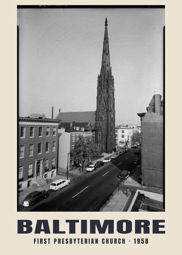 First Presbyterian Church, Baltimore — 1958 · Historic photograph print