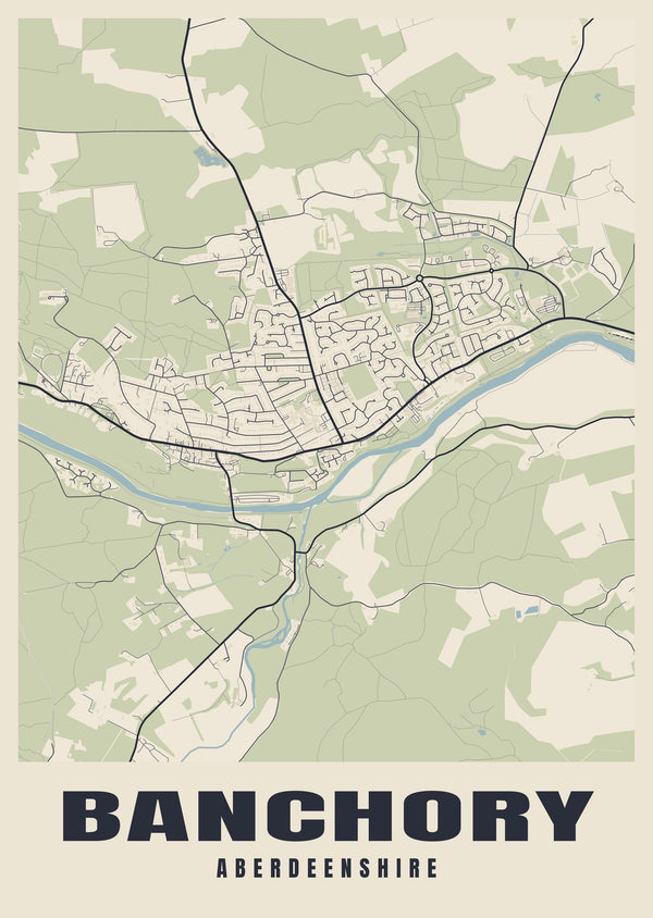 Banchory Street Map Poster