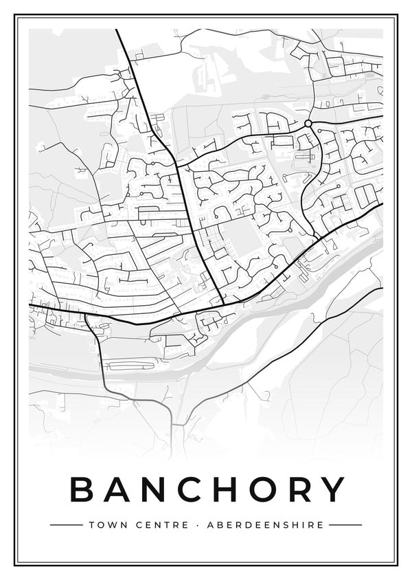 Banchory Town Centre Street Map Poster