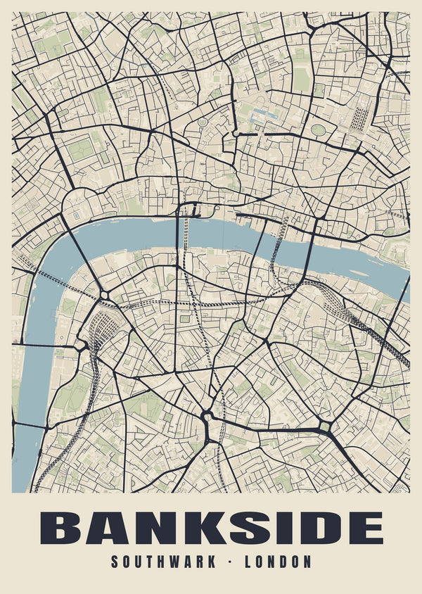 Bankside Heritage Street Map Poster